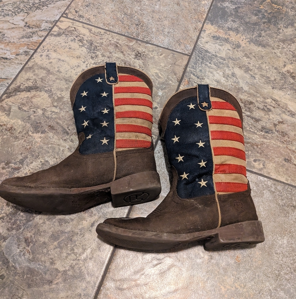 American Flag Roper Cowboy Boots